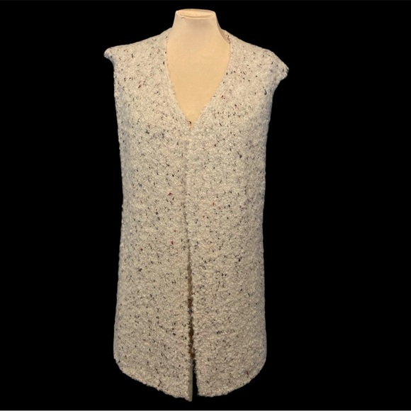 Sundance Acrylic + Alpaca Blend Boucle Knit Sleeveless Shawl Collar Cardigan - Picture 1 of 7